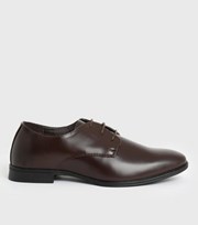 New Look Dark Brown Round Toe Lace Up Brogues